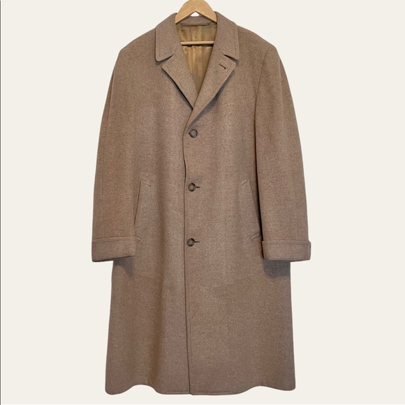 Vintage Other - Vintage Kuppenheimer Valgora Men’s Wool Overcoat Preloved Tan Long Coat Flaws